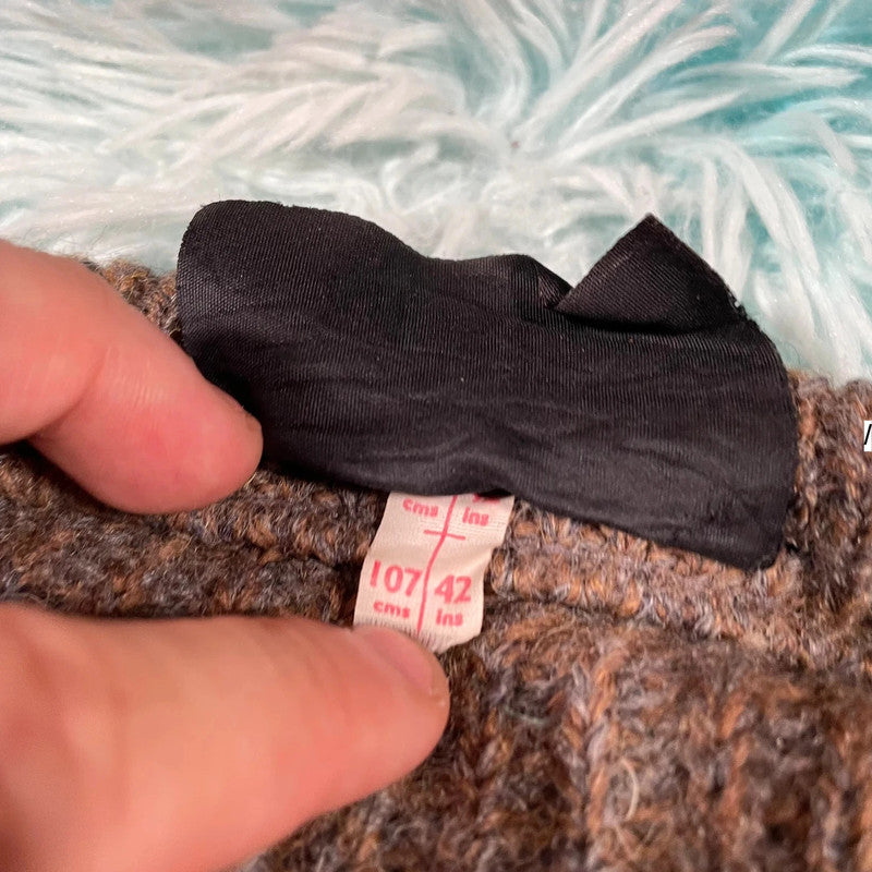 Vintage 90s Brown Barbour Chunky Knitted Jumper - Large