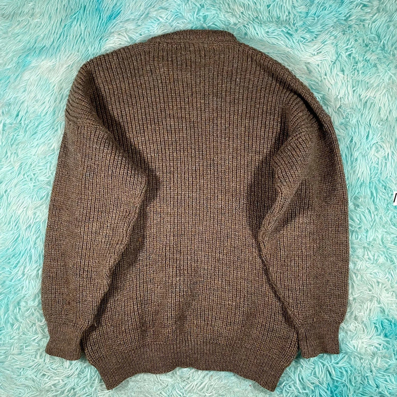 Vintage 90s Brown Barbour Chunky Knitted Jumper - Large