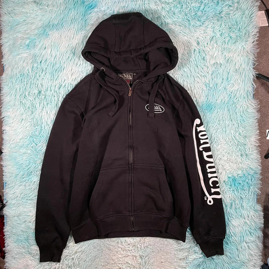 Black Von Dutch Full Zip Hoodie - Large