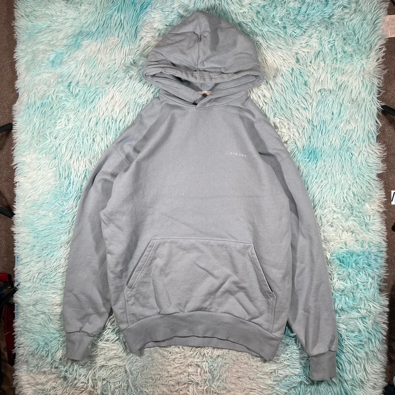 Light Blue I Love Ugly ILU Heavyweight Hoodie - XS