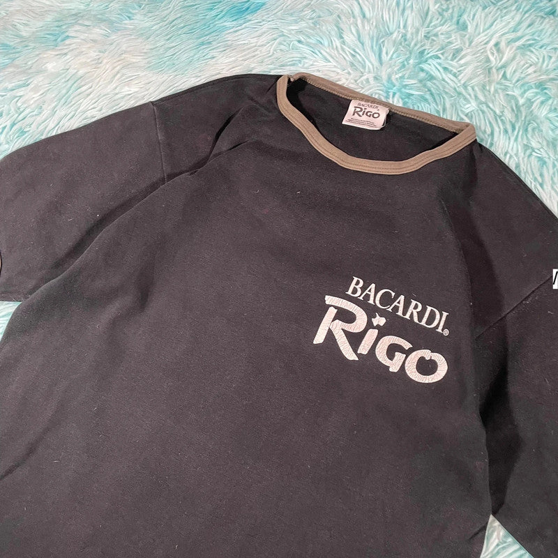 Vintage 00s Black Bacardi Rum Graphic T Shirt - Large