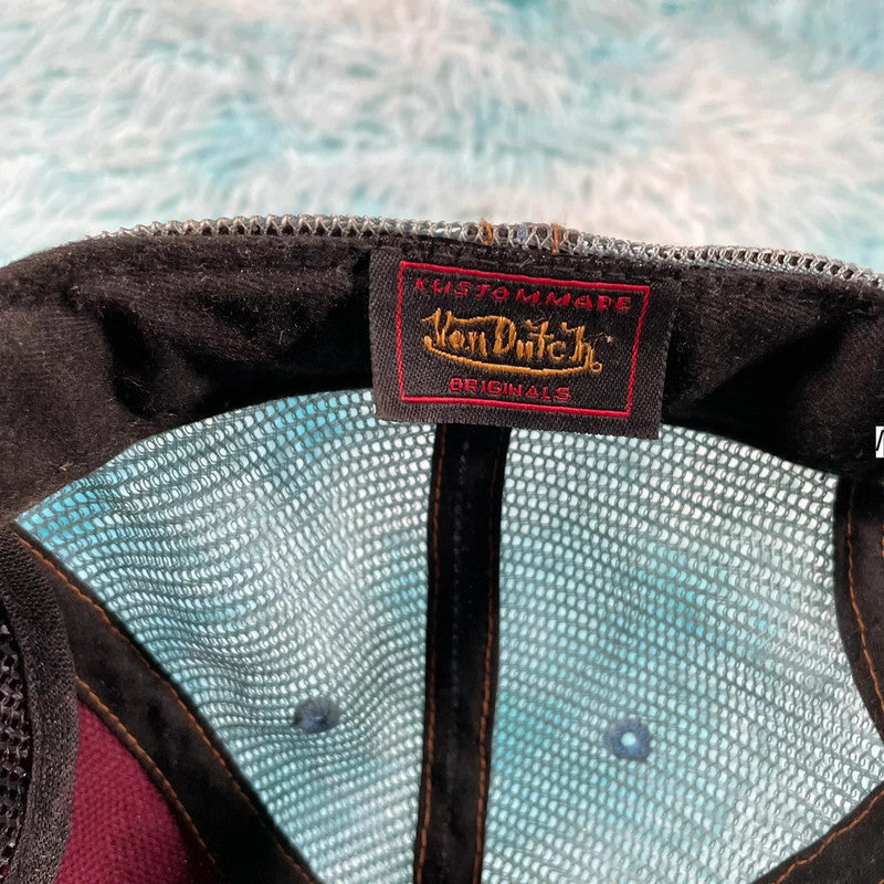 Vintage Burgundy Von Dutch Trucker Cap