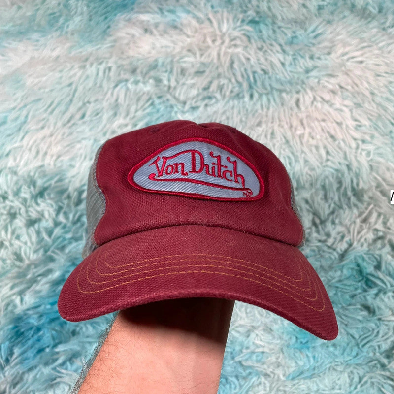 Vintage Burgundy Von Dutch Trucker Cap