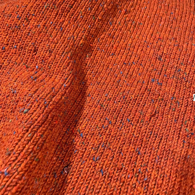 Vintage 90s Orange Irish Wool Knitted Jumper - Large