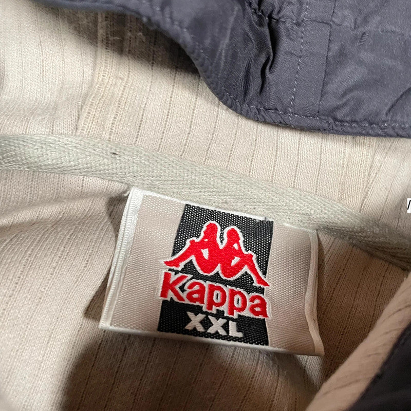Vintage 90s Beige & Navy Kappa Fleece Jacket - XXL