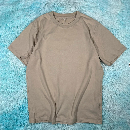 Beige Uniqlo Plain T Shirt - Large