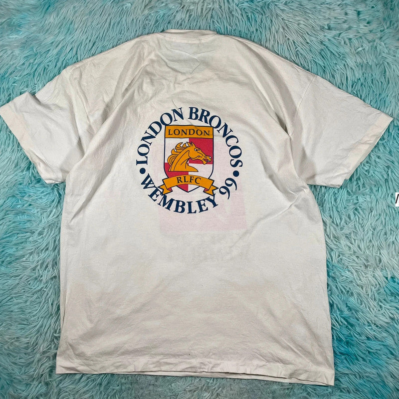 Vintage 1999 Virgin London Broncos T Shirt - XL