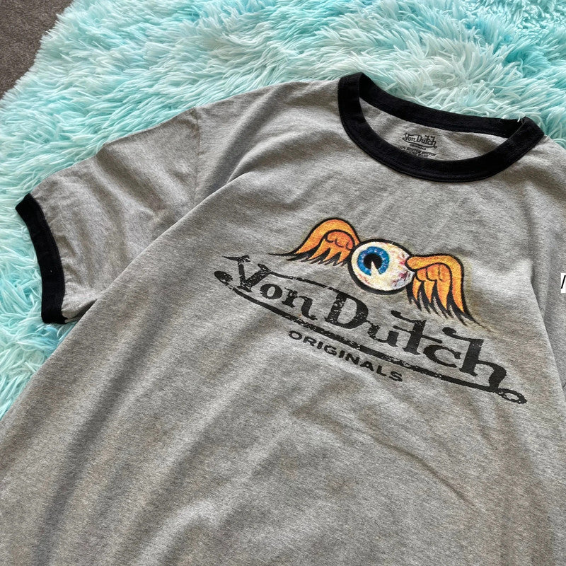 Vintage Grey Von Dutch T Shirt - XL