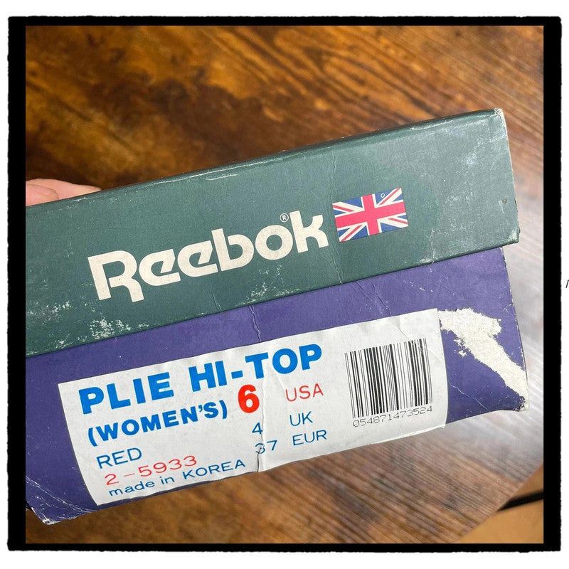Deadstock 90s Red Reebok Plie Hi-Top Trainers Gallery Collection - UK4