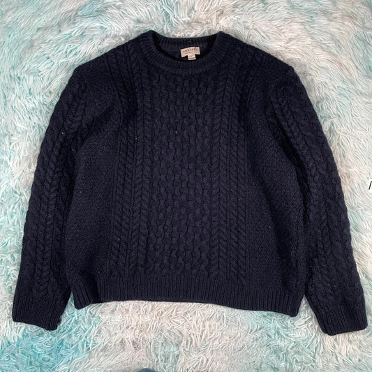 Dark Navy Sunspel Wool Knitted Jumper - Small