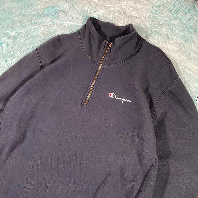 Black Champion 1/4 Zip Sweatshirt - XL
