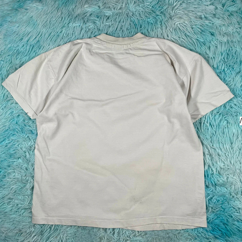 Vintage 70s White Hanes Blank T Shirt - Large
