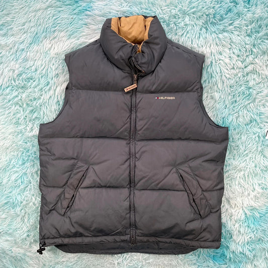 Grey Tommy Hilfiger Puffer Jacket Gilet - Medium