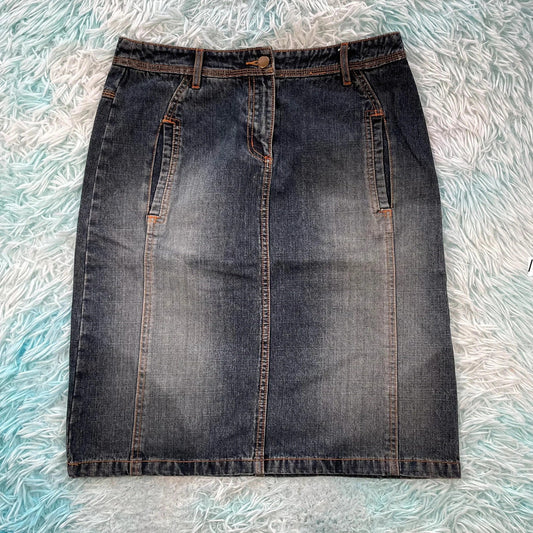 Vintage Y2K Denim Skirt Bay Midi - Size 10
