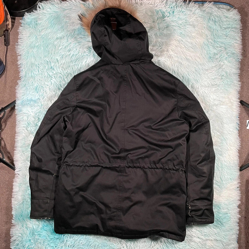 Black Hackett Arctic Parka Coat Jacket - Medium