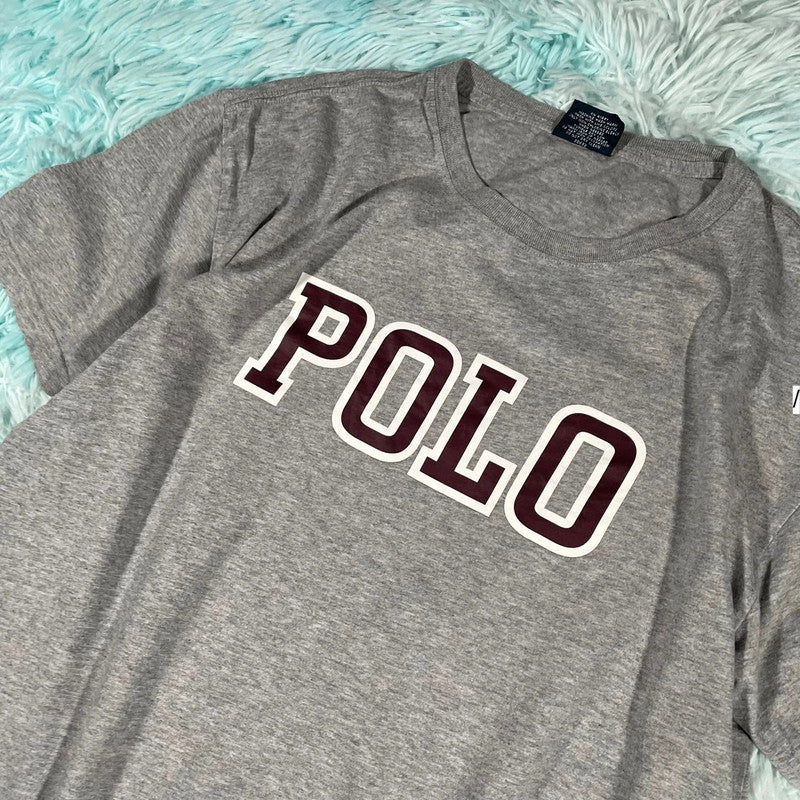 Vintage 90s Grey Polo Ralph Lauren Graphic T Shirt - Medium