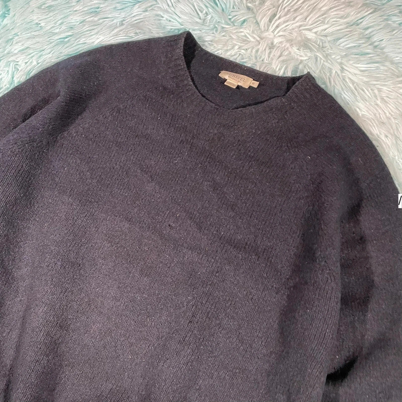Black Sunspel Lambswool Knitted Jumper - Medium