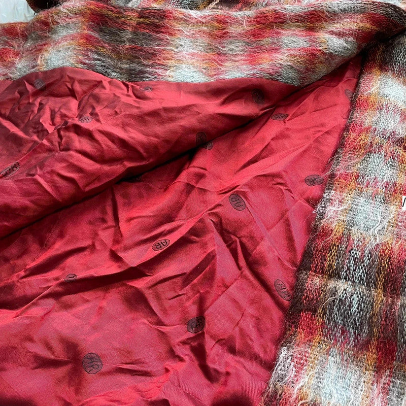 Vintage 90s Red Mohair Wool Blend Long Coat - Size 10