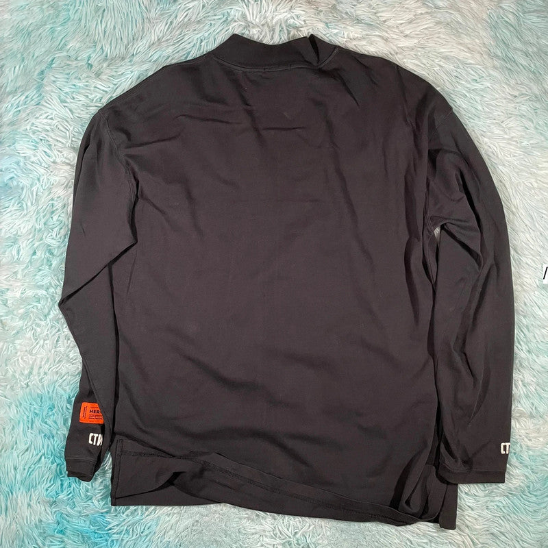 Black Heron Preston Mock Neck T Shirt Long Sleeve - Large