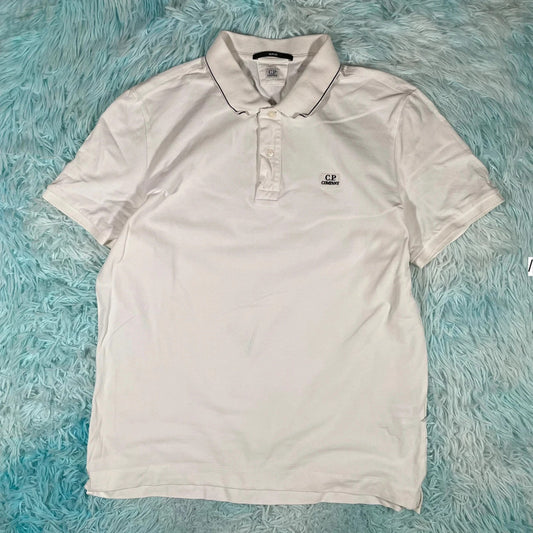 White CP Company Polo Shirt - XL