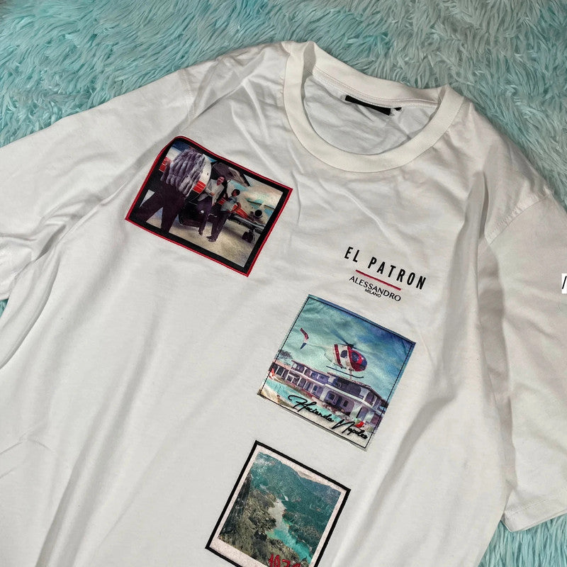 White Alessandro Zavetti Graphic T Shirt - Large