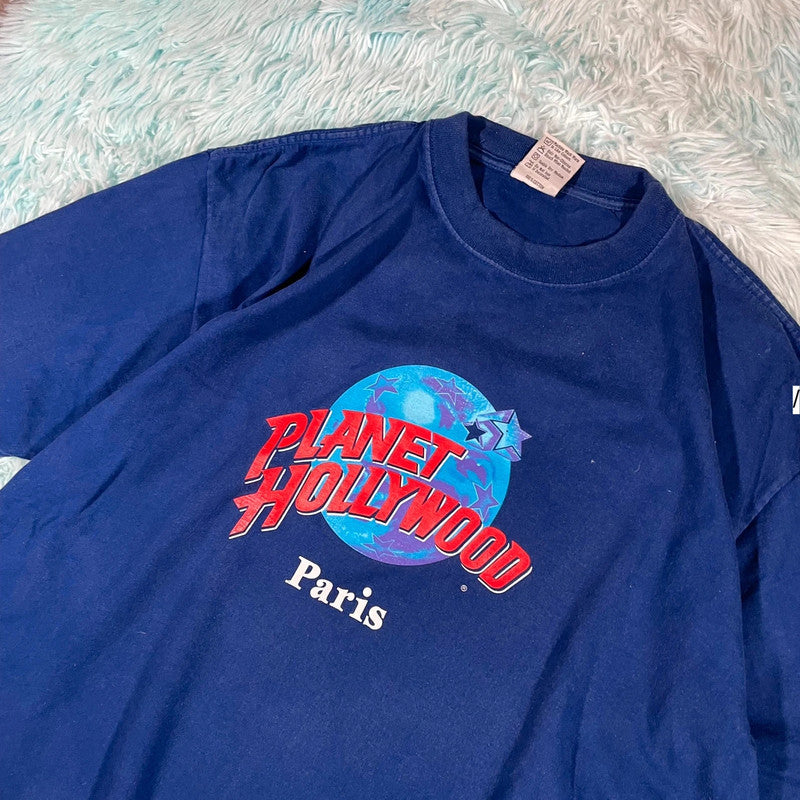 Vintage 90s Blue Plant Hollywood Graphic T Shirt - Large
