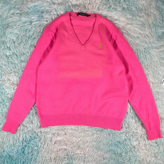 Pink Ralph Lauren Cashmere Jumper - Large