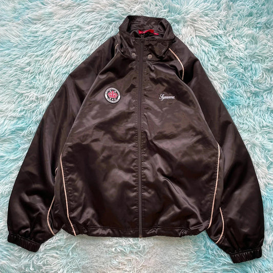 Black Supreme Satin Track Jacket - Medium