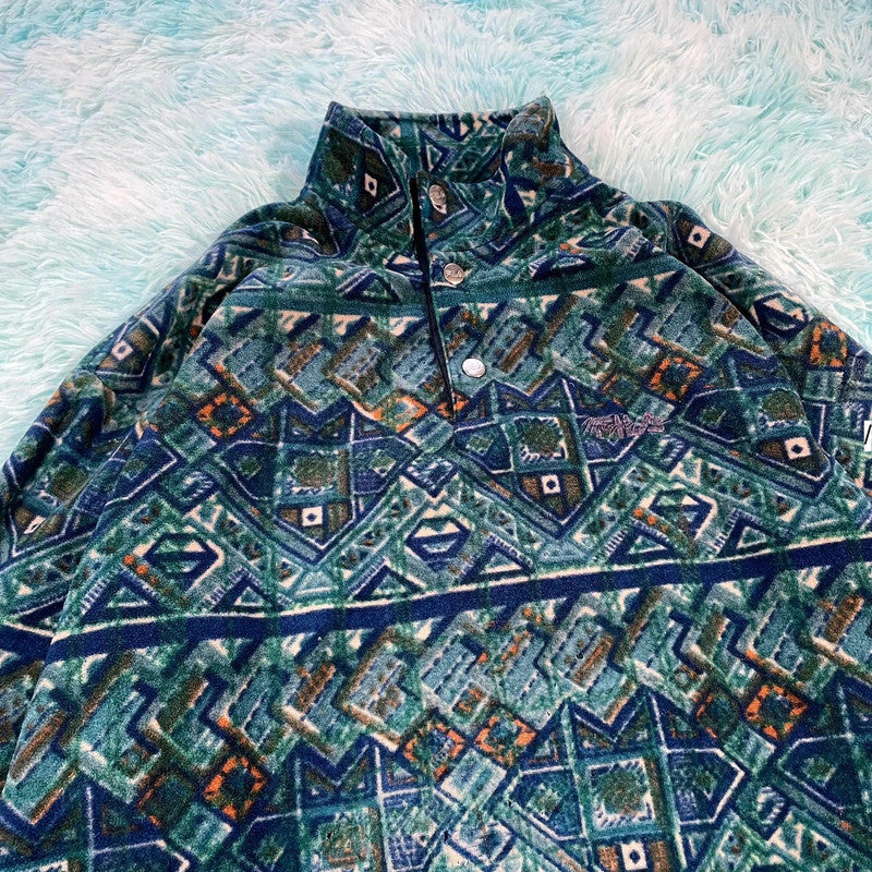 Vintage 90s Green Fila Magic Line Funky Fleece - Medium