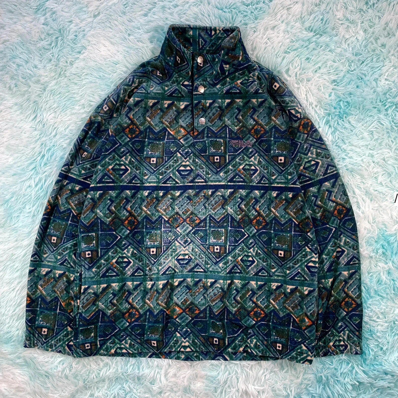Vintage 90s Green Fila Magic Line Funky Fleece - Medium