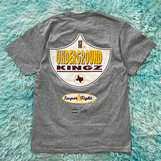 Grey Supreme UKZ Graphic T Shirt Underground Kingz - Small