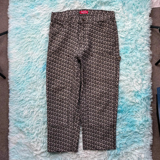 Grey Supreme Jacquard Jeans Double Knee - 34W