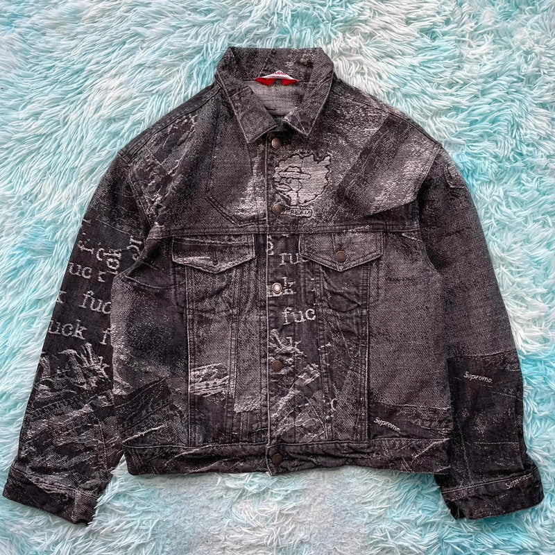 Grey Supreme Archive Denim Trucker Jacket - Small