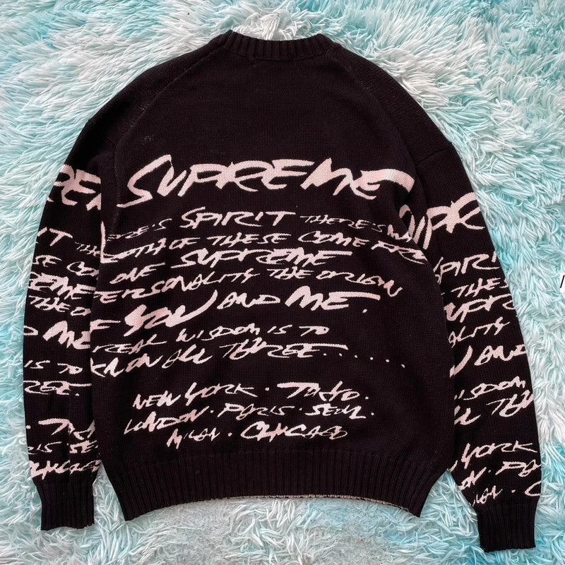 Black Supreme Futura Knitted Jumper - Small
