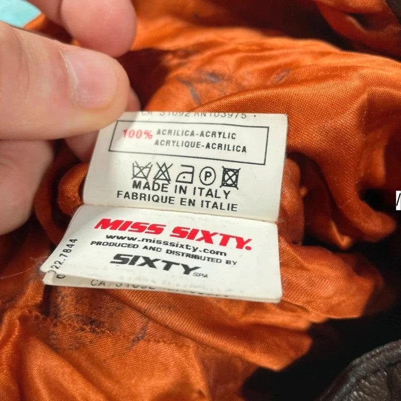 Vintage Y2K Miss Sixty Faux Fur Leather Jacket - Small