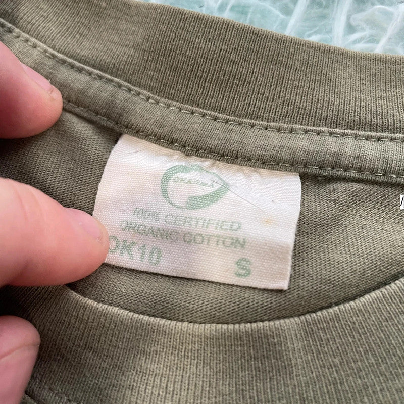 Vintage Khaki Garden Museum Okarma Graphic T Shirt - Small
