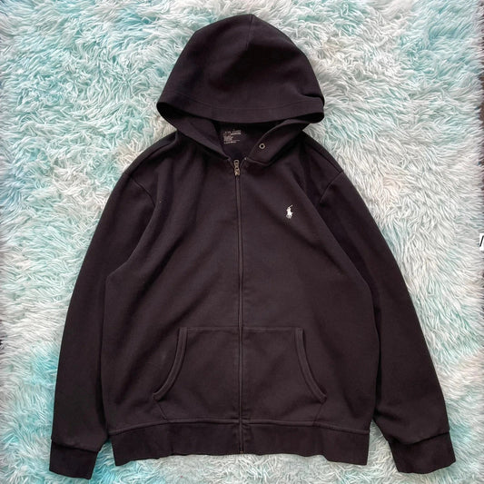 Black Polo Ralph Lauren Hoodie Full Zip - XL