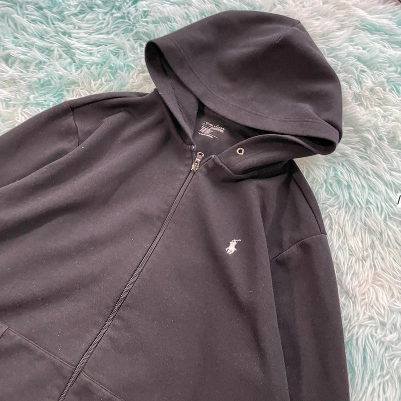 Black Polo Ralph Lauren Hoodie Full Zip - XL