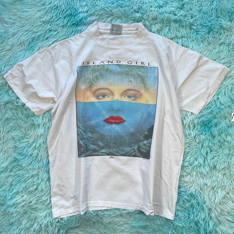 Vintage 90s White Jim Warren Art Graphic T Shirt - Large