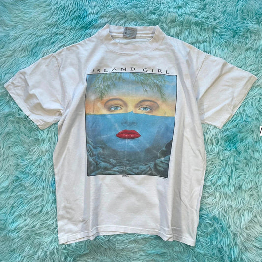 Vintage 90s White Jim Warren Art Graphic T Shirt - Large
