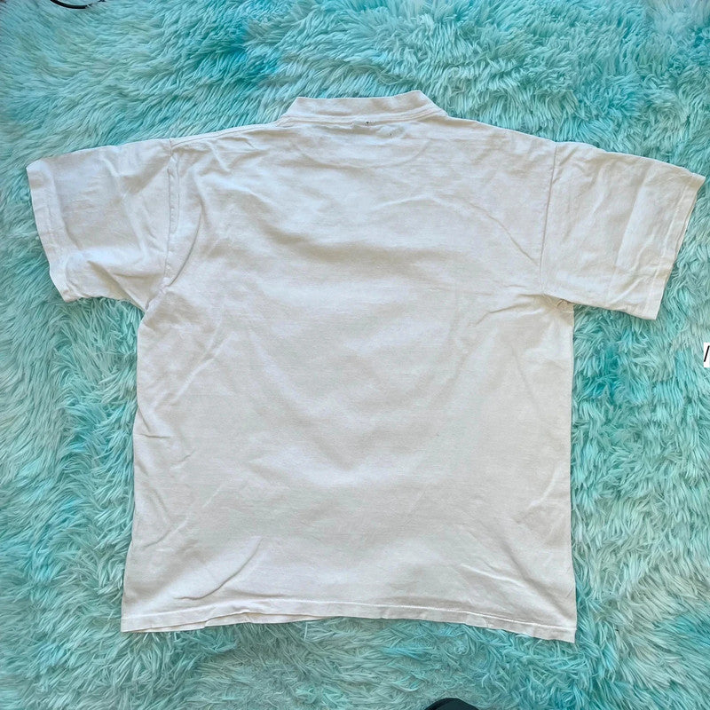 Vintage 90s White Jim Warren Art Graphic T Shirt - Large