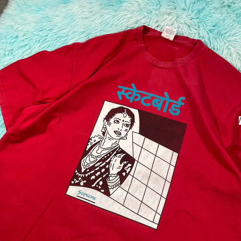 Red Supreme Graphic T Shirt Bombay - XL