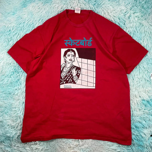 Red Supreme Graphic T Shirt Bombay - XL