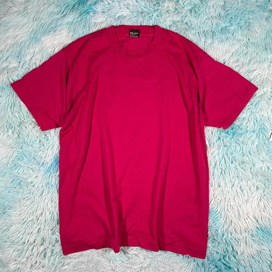Vintage 90s Pink Screen Stars Blank T Shirt - XL