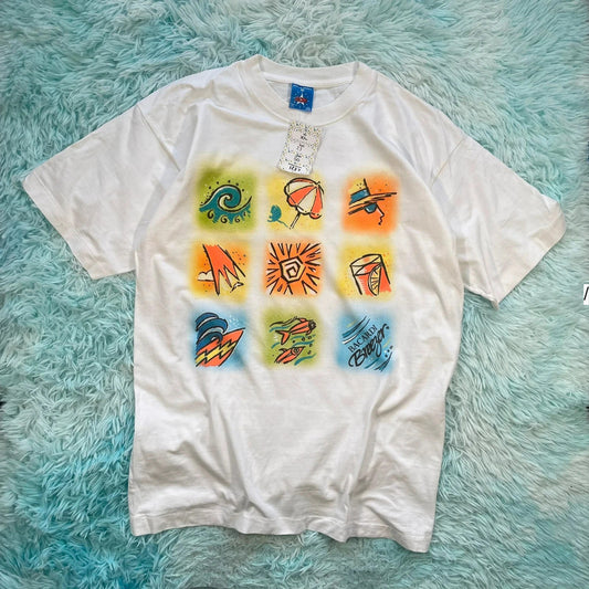 Vintage 90s White Bacardi Graphic T Shirt - XL