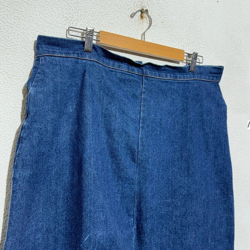 Vintage 90s Blue Long Denim Skirt - 38W