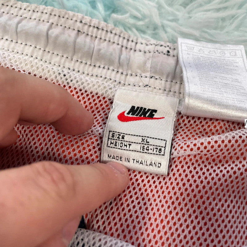 Vintage 90s Navy & Orange Nike Swim Shorts - XL