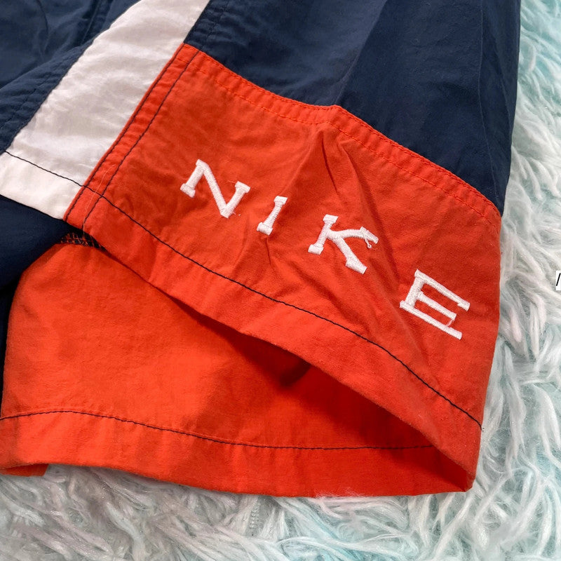 Vintage 90s Navy & Orange Nike Swim Shorts - XL