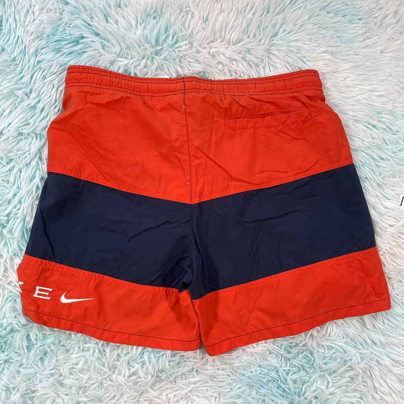 Vintage 90s Navy & Orange Nike Swim Shorts - XL