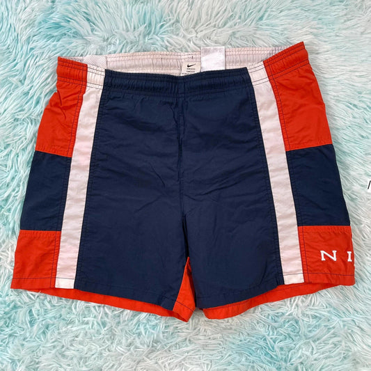 Vintage 90s Navy & Orange Nike Swim Shorts - XL